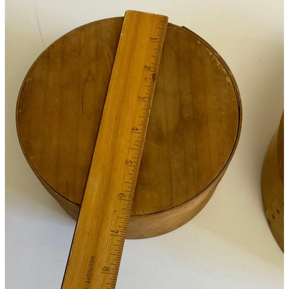 Antique Wooden Pantry Boxes Stackable Nesting Sweet Oranges Label Set of 2